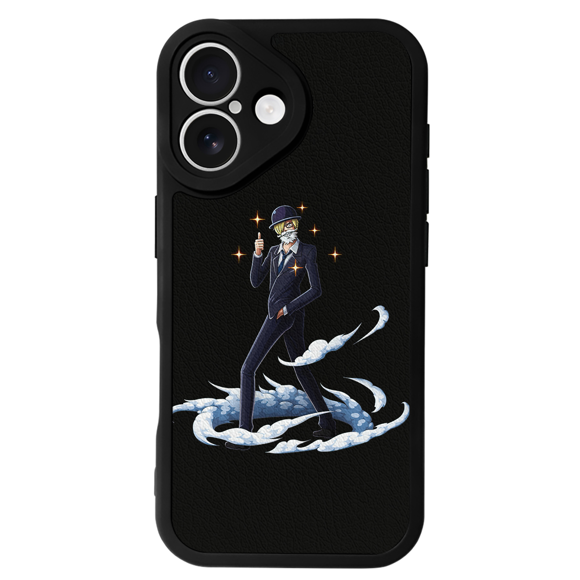 （画像用） ワンピース サンジ ONE PIECE Sanji 【iPhone 16シリーズ対応】シリコンスマホケース（レザー調） 材質：シリコン